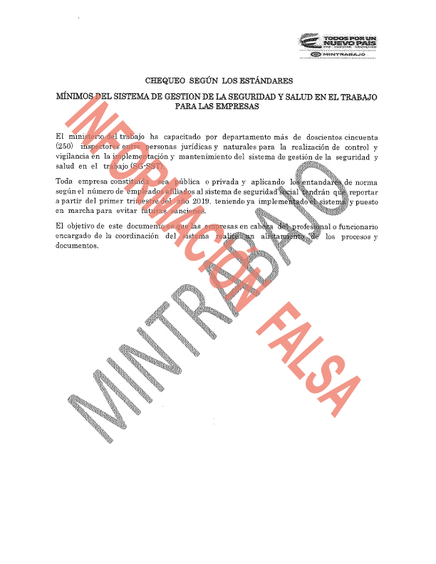 Ministerio del Trabajo informa a la opinión pública