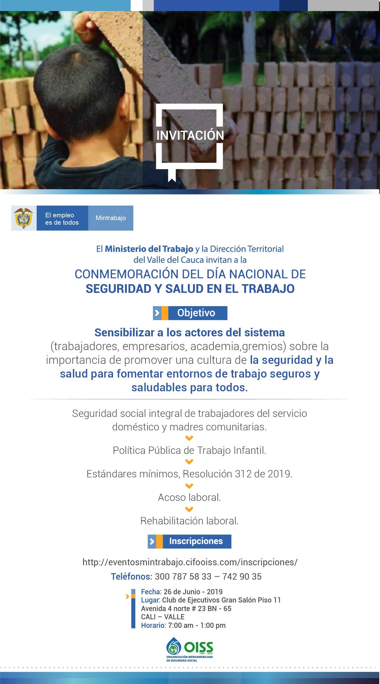 Conmemoración del Día Nacional de Seguridad y Salud en el Trabajo – Cali, Valle del Cauca
